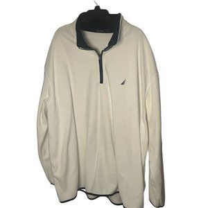 Nautica Men's BIG & TALL QUARTER ZIP FLEECE PULLOVER Size 3XL White